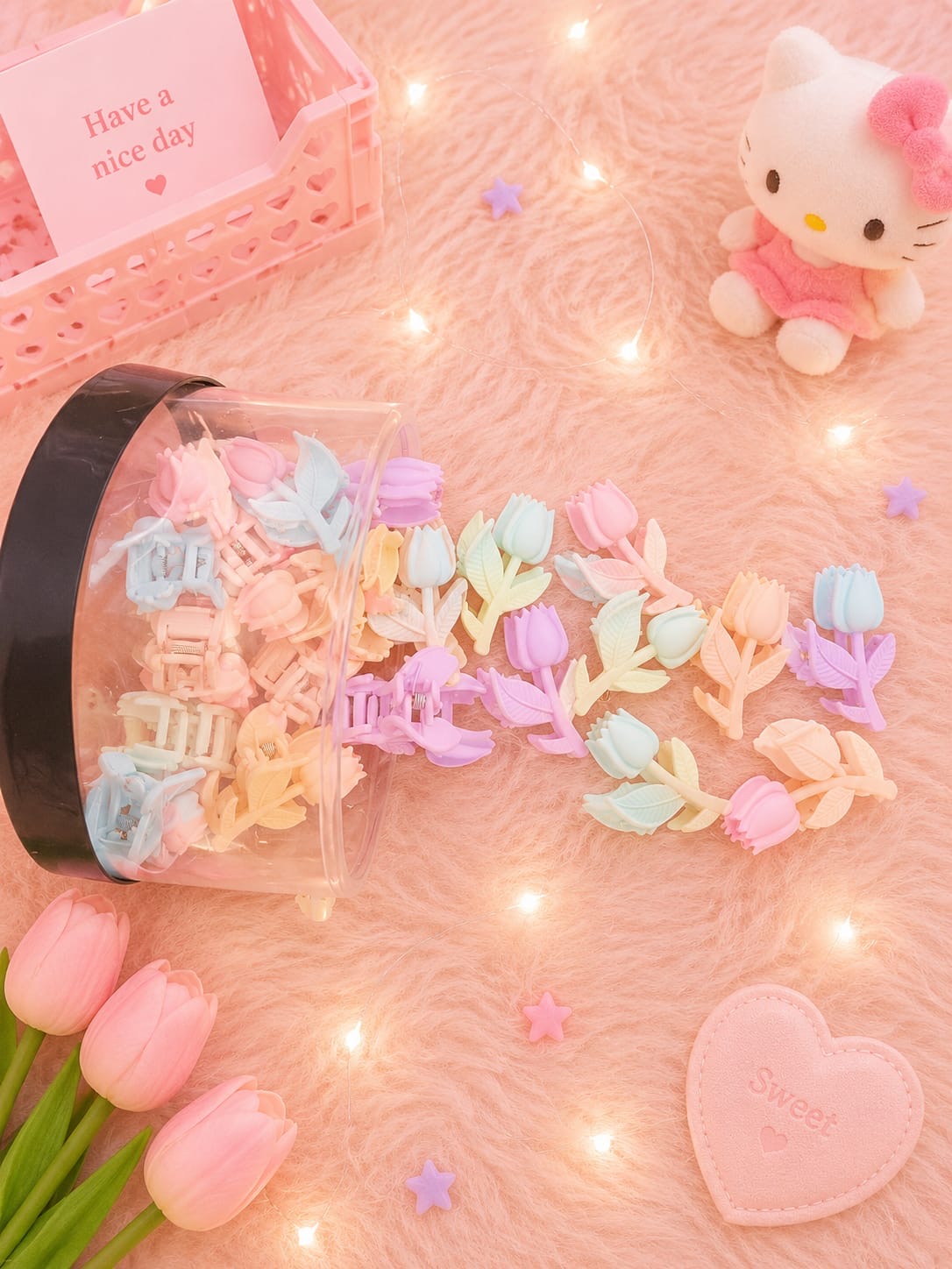 Korean mini jar hair claw clip ( pack of 24)