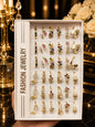 Premium golden Plated Adjustable Ring Set – 36 Unique Korean Designs | Crystal & Color Stone Fashion Jewelry Collection( pack of 36 piece)