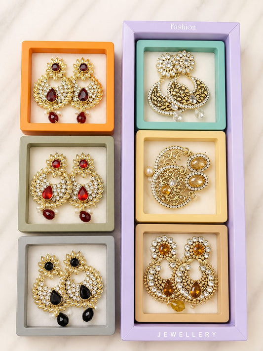 Indian style earrings for woman (pack of 6)