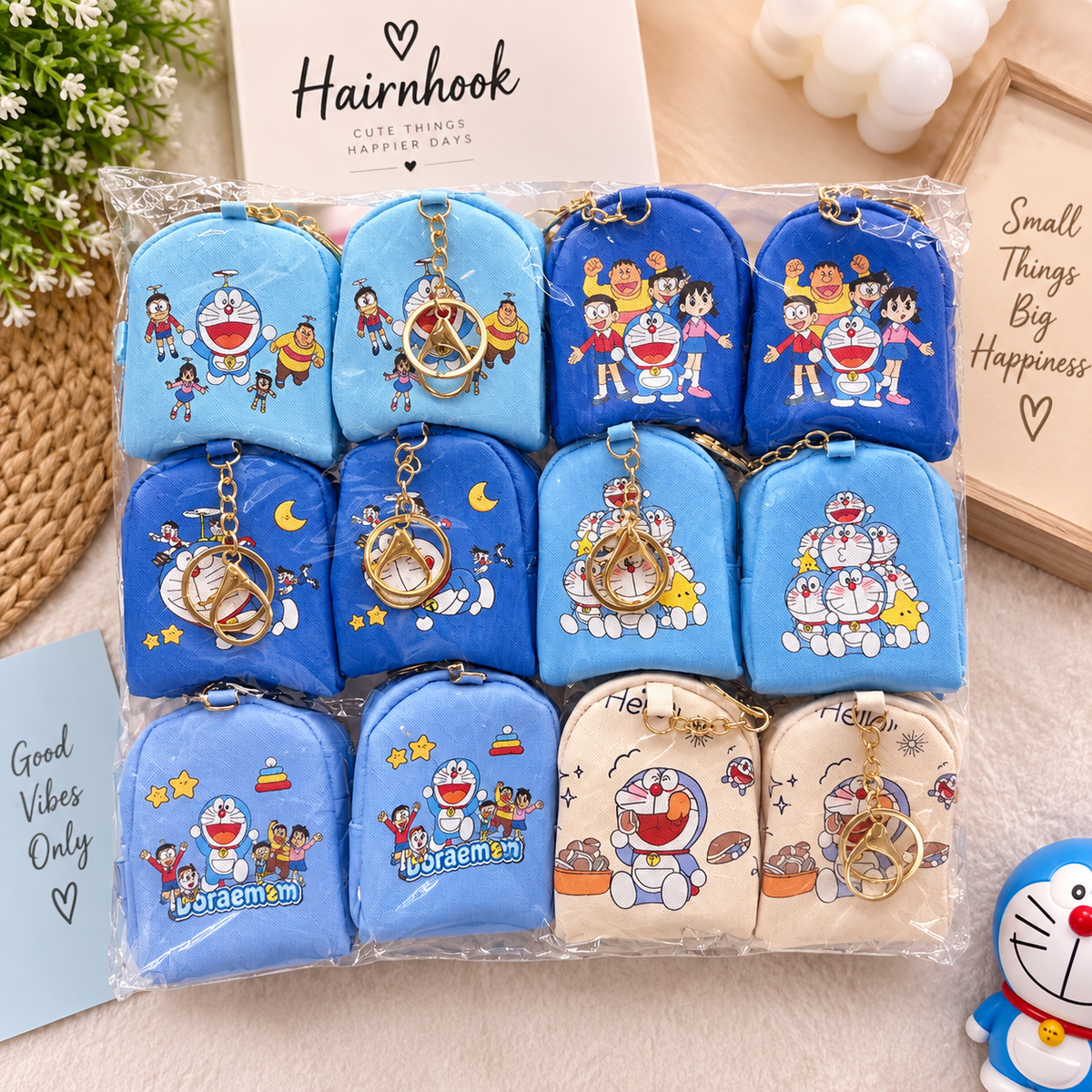 Cute doremon  Backpack Keychain Bag(pack of 12)