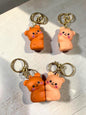 Cute Piggy magnetic keychain– Kawaii Cartoon Bear Style Soft Rubber Keyring for Bags, Keys & Gifts( pack of 6)