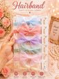 Korean Organza Bow Hairband Set – Soft Pastel Headbands Combo(pack of 12)