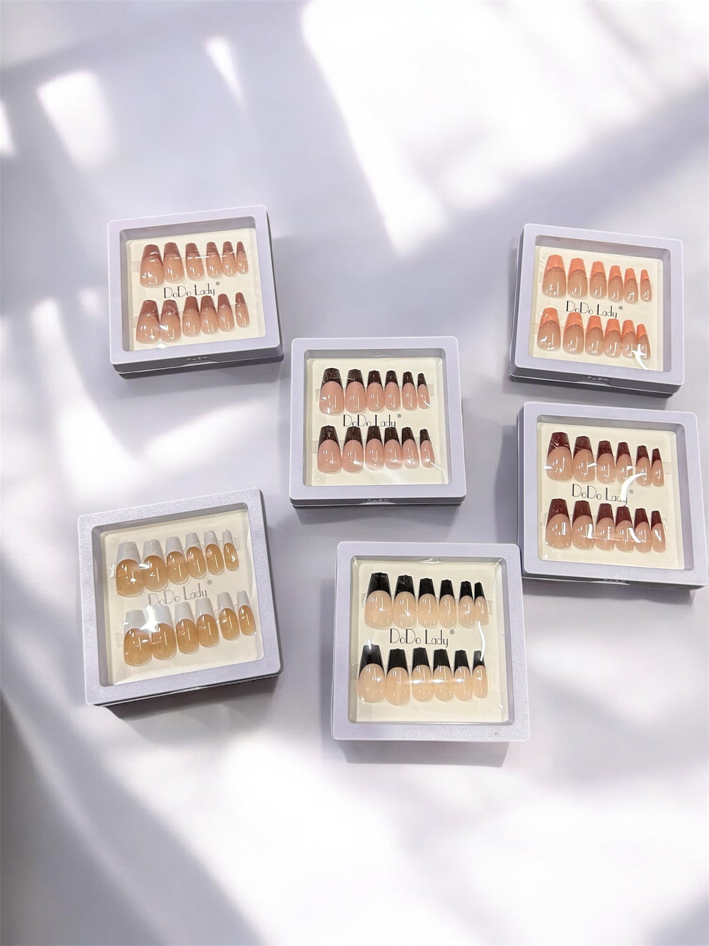 DoDo Lady French Tip Press-On Nails(pack of 12 sets)