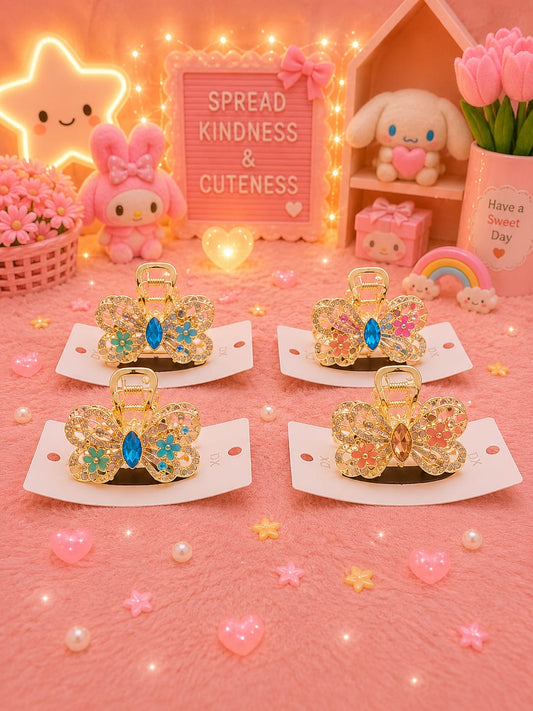 Korean metal stone clutcher party wear for girls and woman (pack of 12)