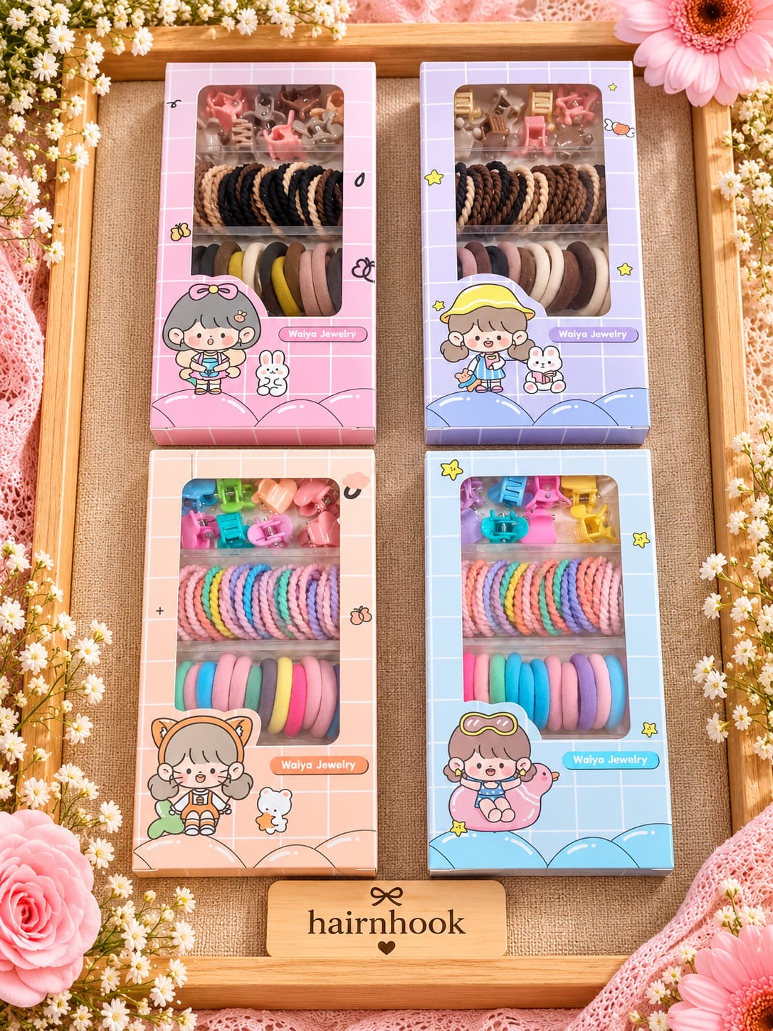 Korean hair accessories set for kids (pack of 24)