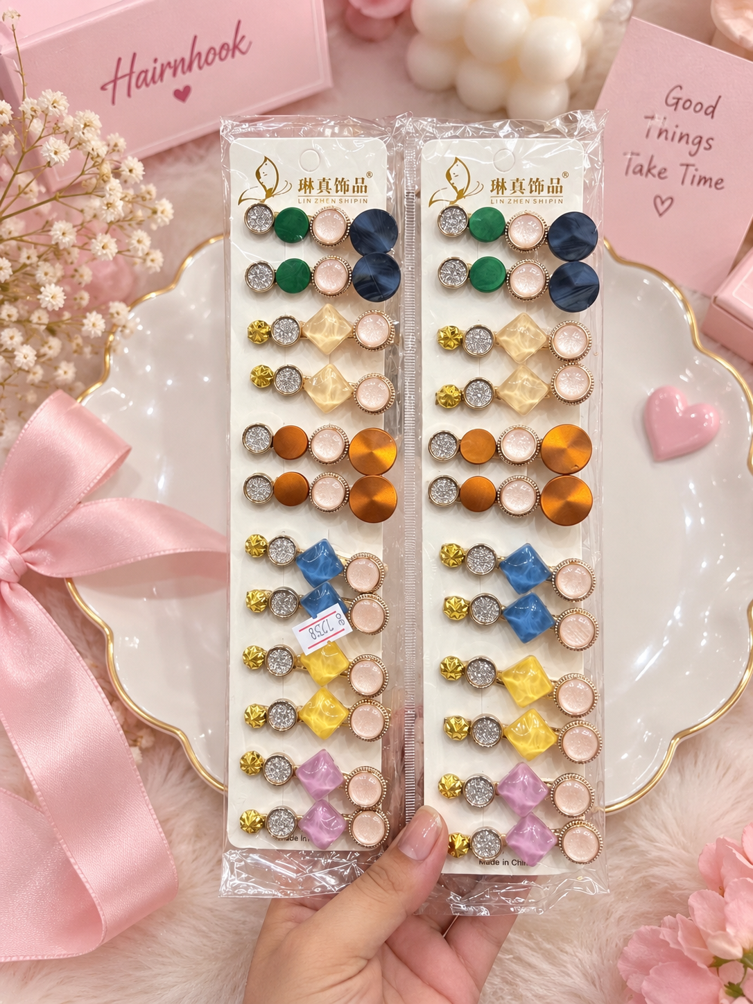 Korean hair accessories pin for girls (pack of 12)