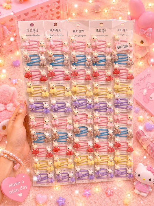Korean cute hair Tik Tak pin for kids(pack of 10 pair in one strip)
