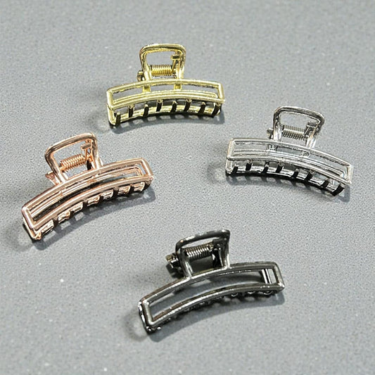 Premium Metal Curved Hair Claw Clip for Women & Girls – Elegant Strong Hold Hair Accessory mini size ( pack of 12)