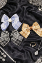 Luxury Plaid Ribbon Hair Bows – Elegant Korean Style Hair Clips for Women & Girls | Classic Check Bow Accessories(pack of 10)