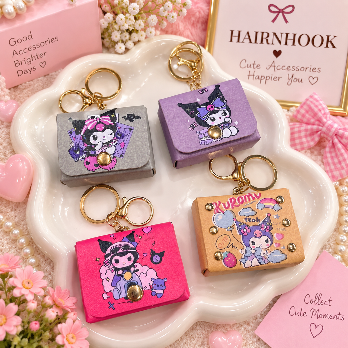 Cute Character Mini wallet Keychain | Trendy Bag Charm( pack of 12)