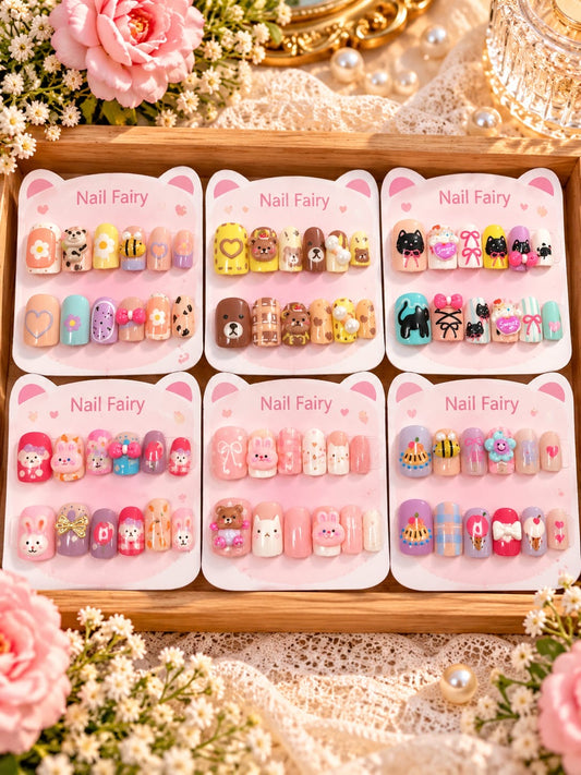 Premium press on nails for kids  (pack of 12)