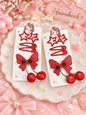 Korean Cute Cherry Bow Hair Accessories Set – Star Clips, Snap Clips & Cherry Bow(pack of 12)