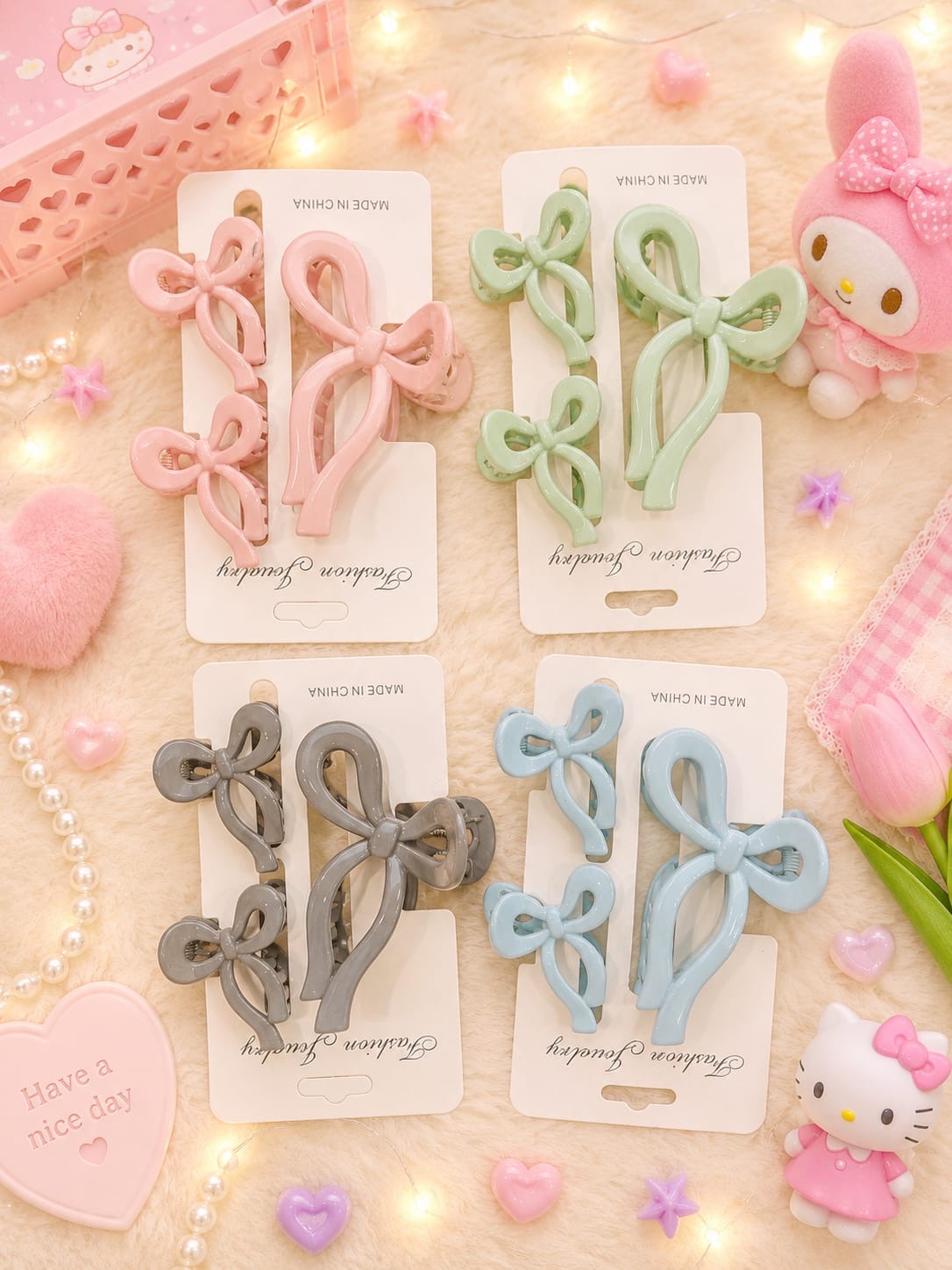 Korean hair claw combo (pack of 12 sets)