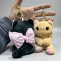 Cute Cat & Teddy Plush Keychain Pair | Soft Animal Bag Charm | Fancy Key Ring( pack of 6)