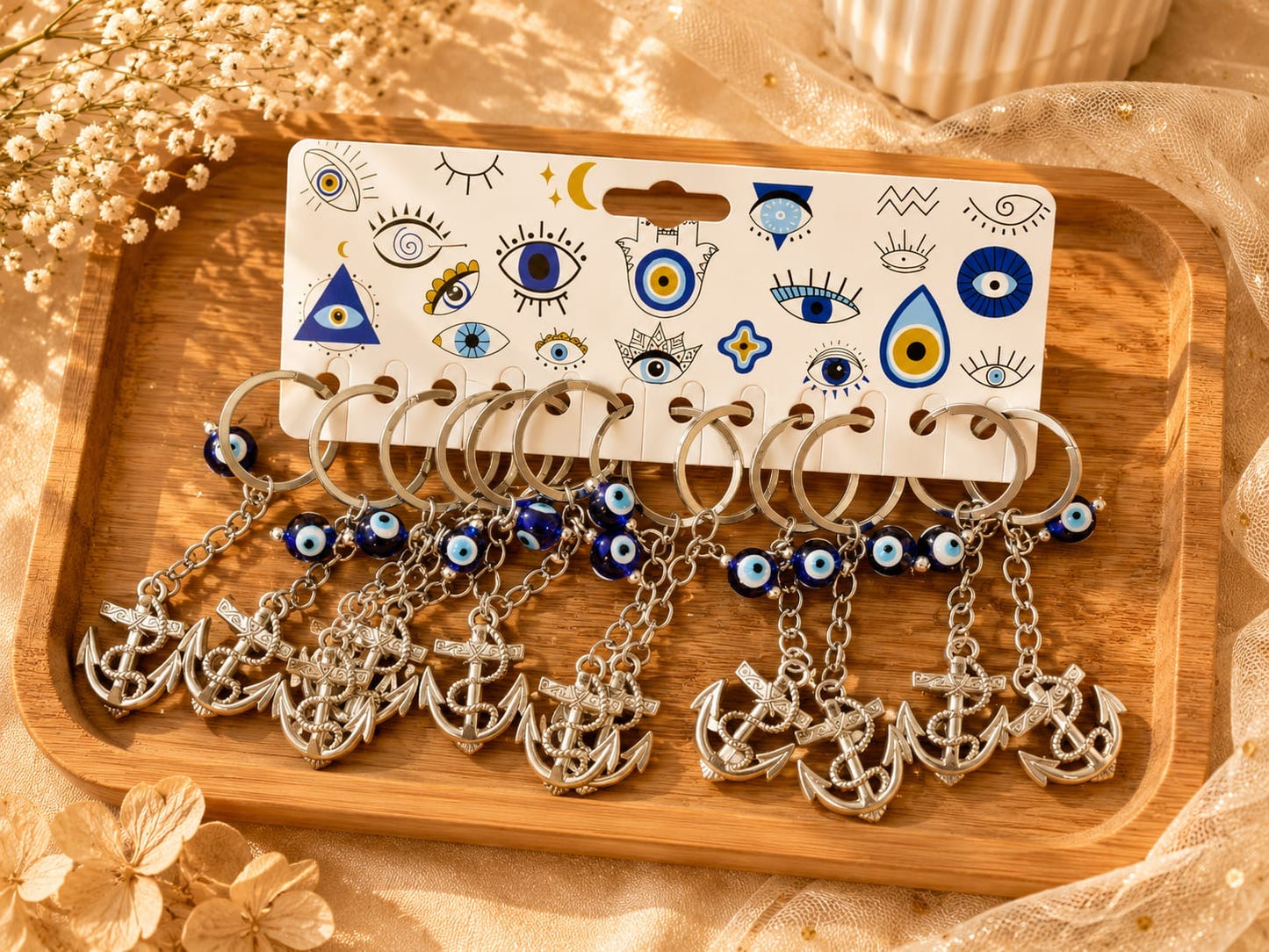 Premium evil eye keychain (pack of 12)