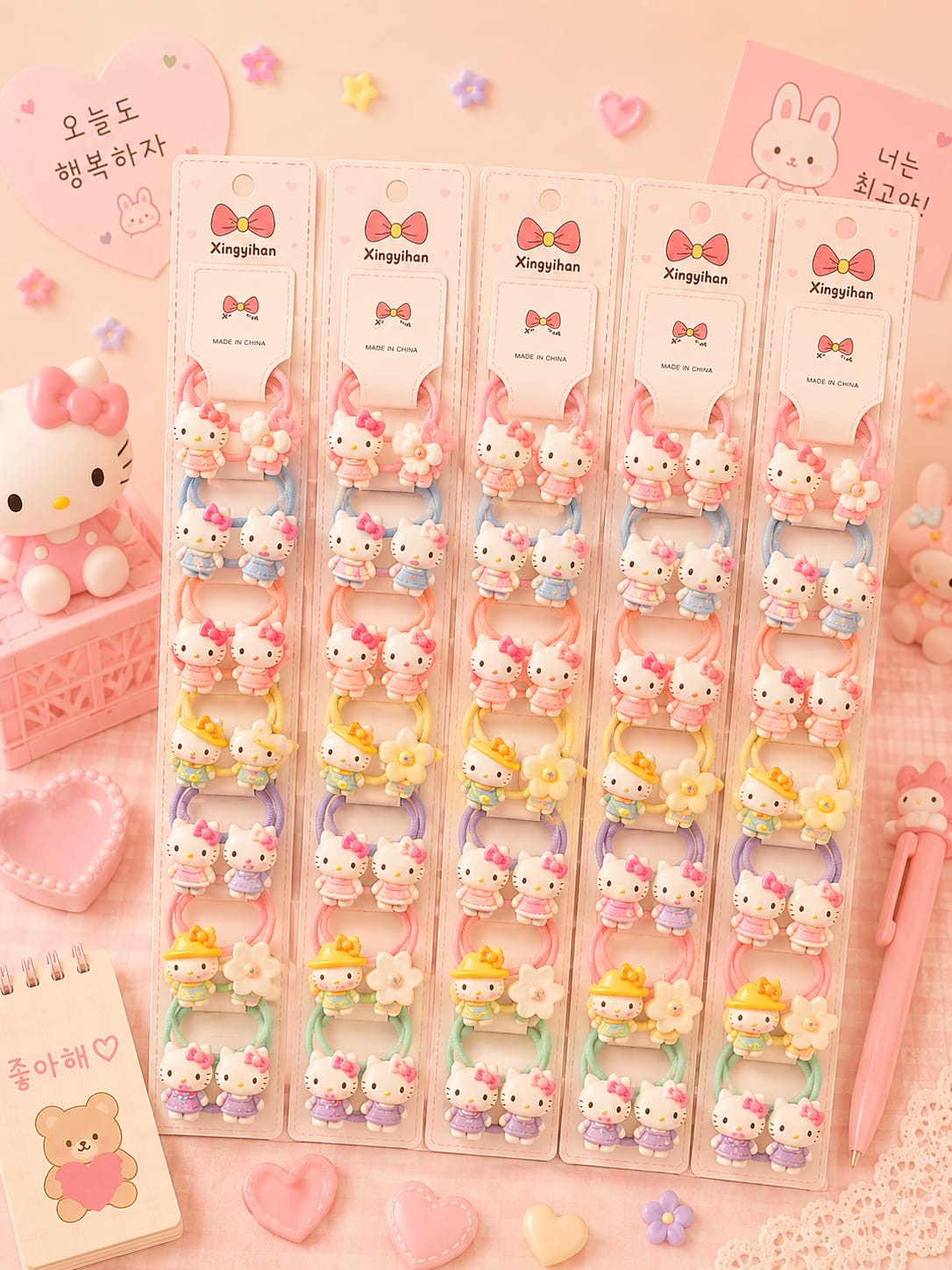 Korean premium hair rubber for kids (pack of 10 pair in per strip)