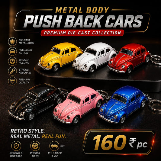 Metal Body Push Back Cars – Premium Die-Cast Collection(pack of 6)