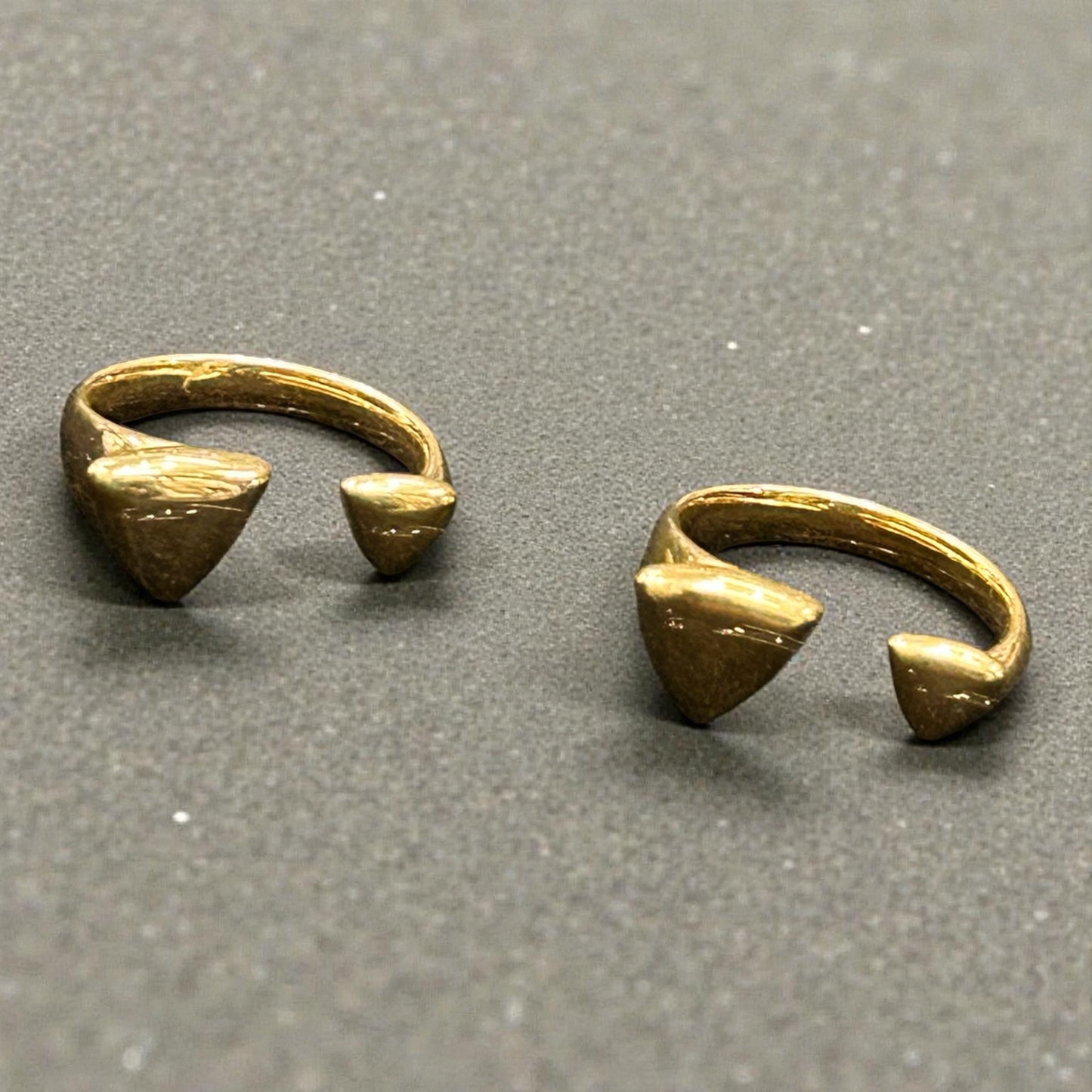 Anti-Tarnish Gold Plated Minimal Open Triangle Ring – Modern Adjustable Band