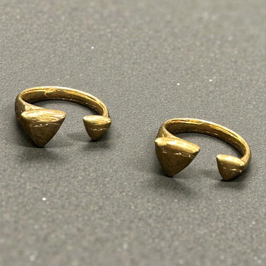 Anti-Tarnish Gold Plated Minimal Open Triangle Ring – Modern Adjustable Band