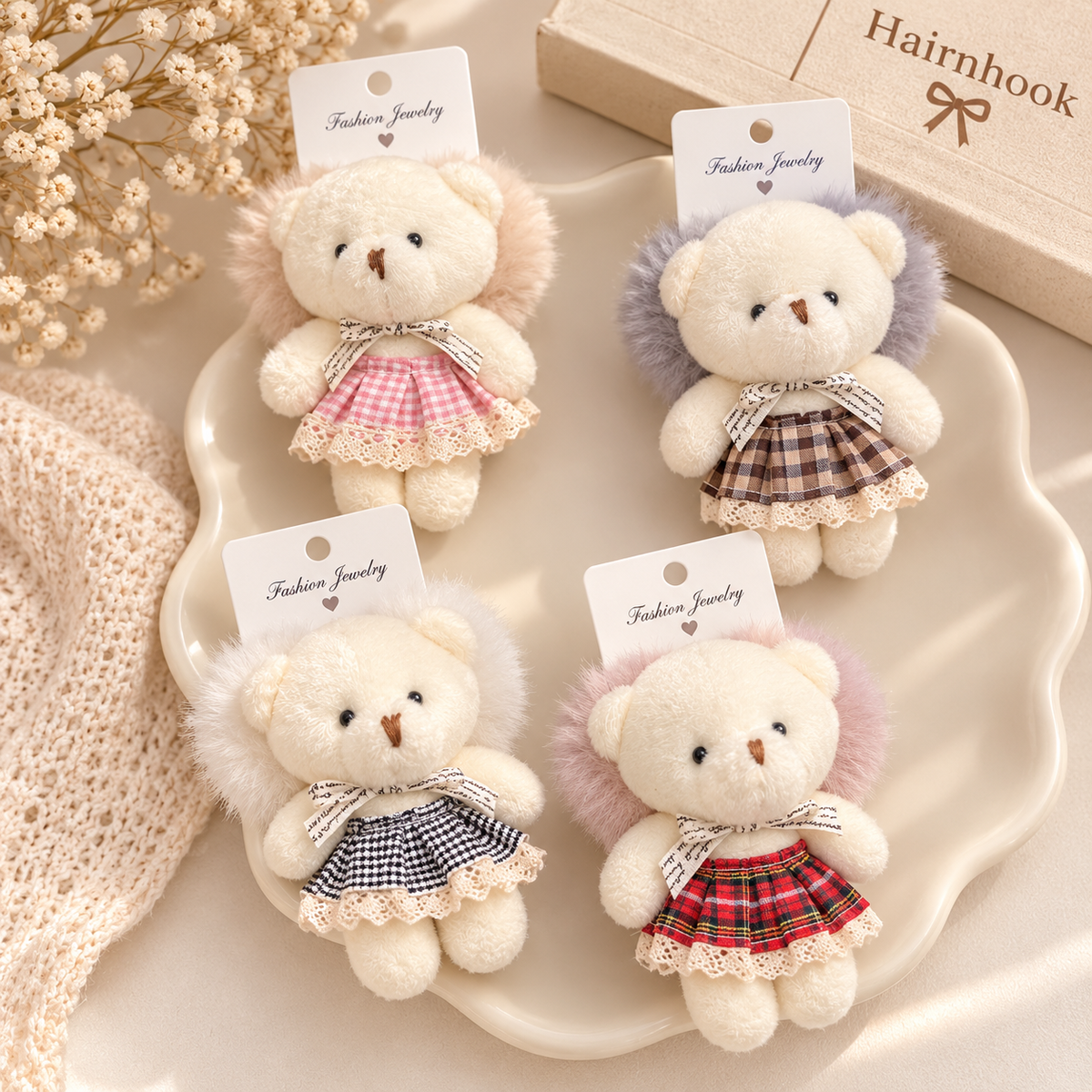 Korean plushies scrunchie (pack of 12)