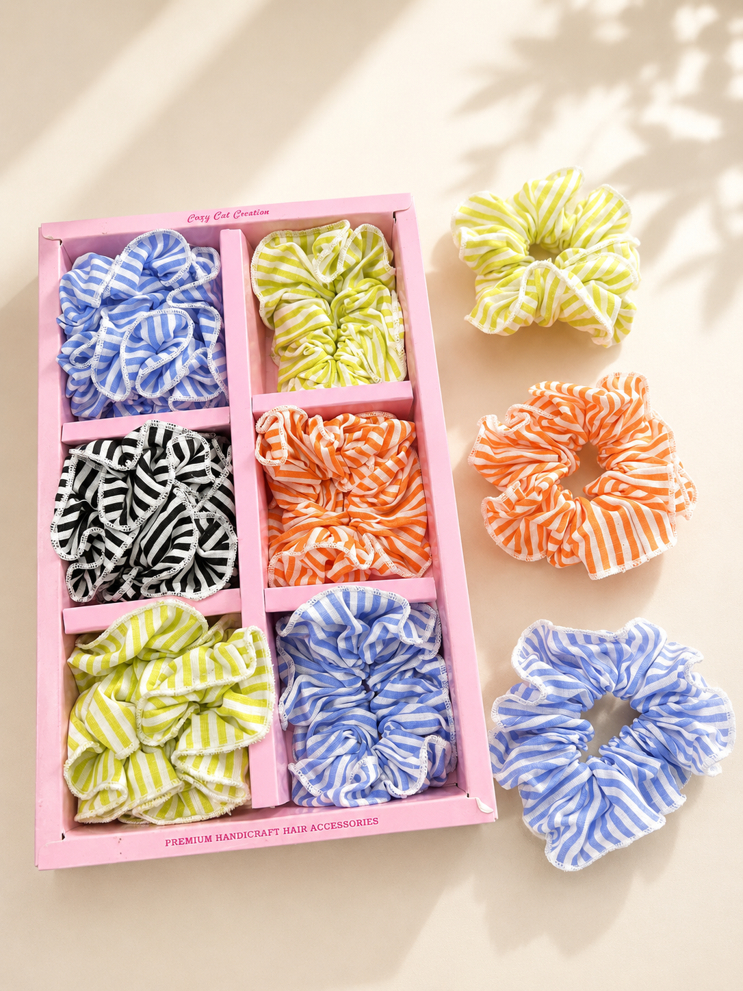 Korean premium box scrunchies (pack of 12)