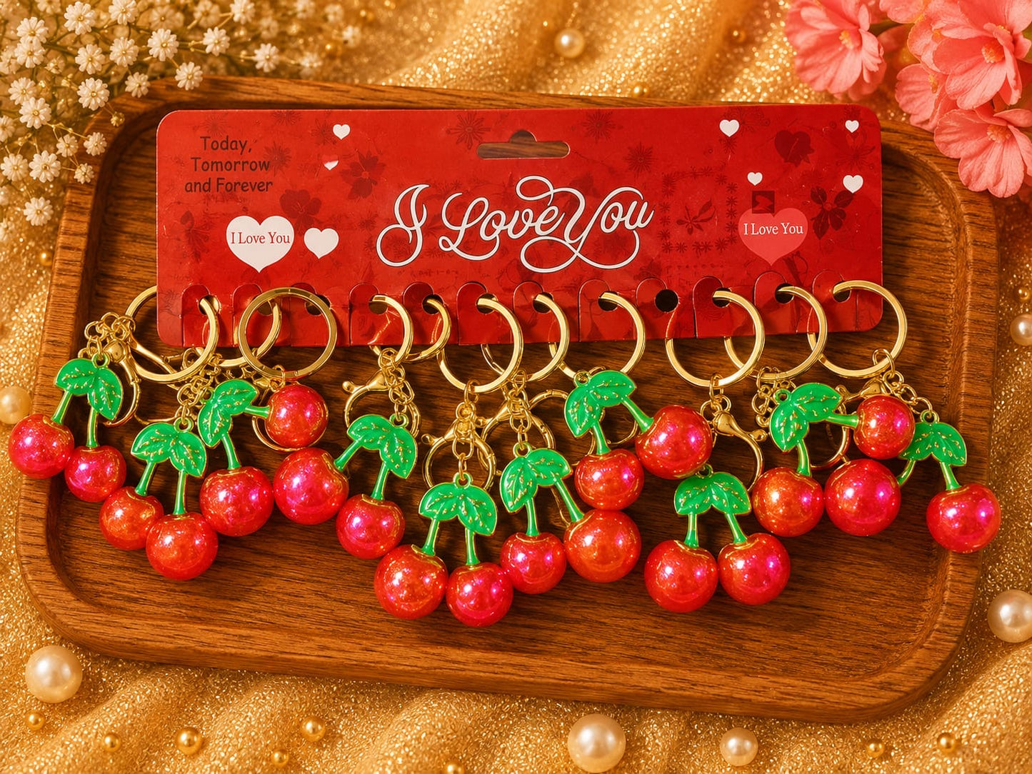 Premium mini cherry keychain (pack of 12)