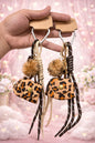 Leopard Print Mini Pouch Keychain with Rope Strap & Balloon Charm( pack of 3)