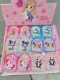 Cute Cartoon Printed Glitter Pouch Keychain – Assorted Designs(pack of 12)