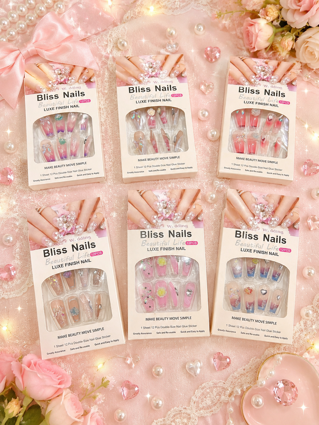 Premium press on nails ( pack of 12)
