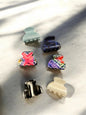 Korean Style Mini Acrylic Hair Claw Clips – Trendy Marble & Printed Hair Clutcher for Girls & Women(pack of 12)
