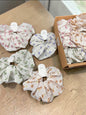 Floral Printed Organza Scrunchies Set – Soft Sheer Hair Ties for Women & Girls(pack of 12)