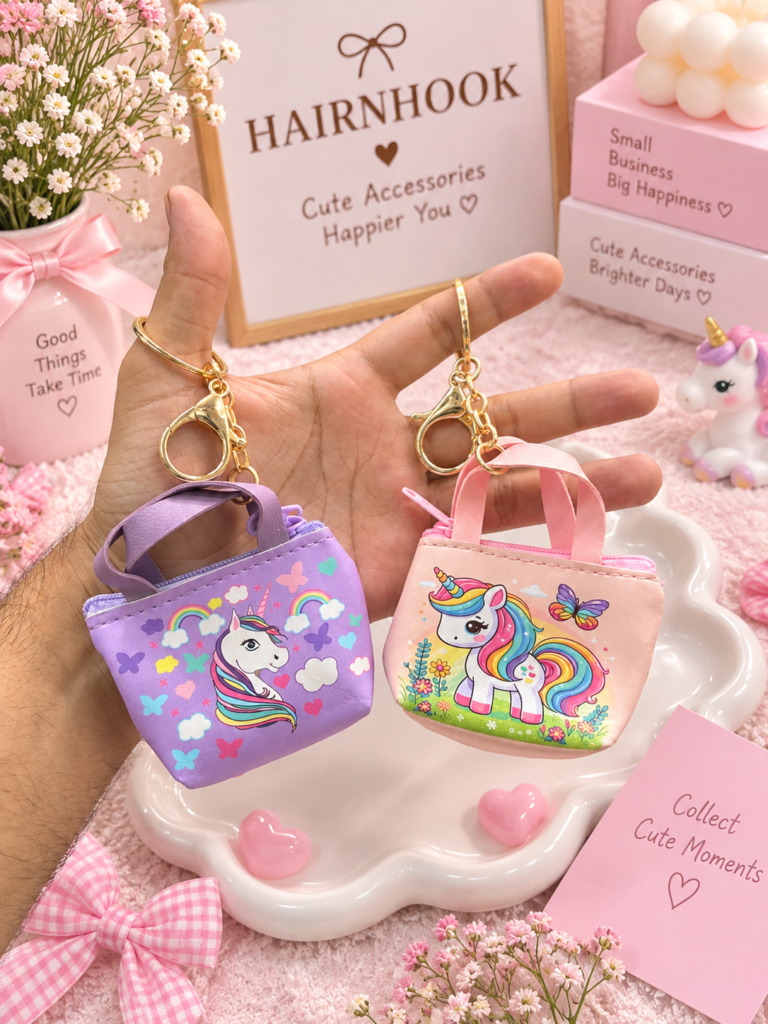 Cute Character Mini Handbag Keychain | Trendy Bag Charm( pack of 12)