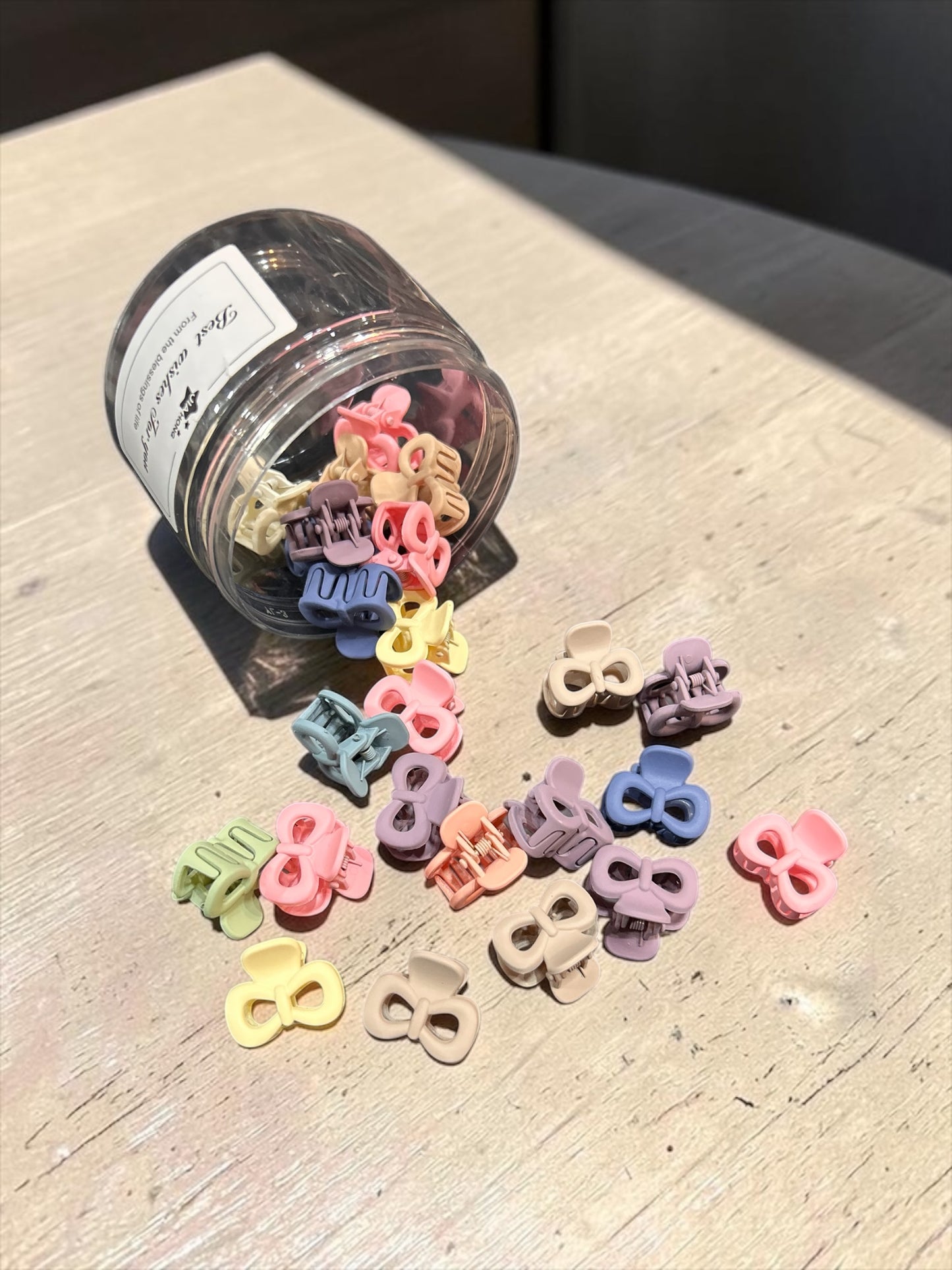 Pastel Mini Claw Clips Jar Set | Korean Style Hair Clutcher Collection( pack of 24)