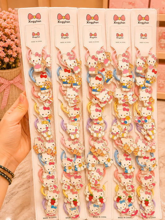 Korean cute hairrubber band for kids(pack of 10 pair in one strip)