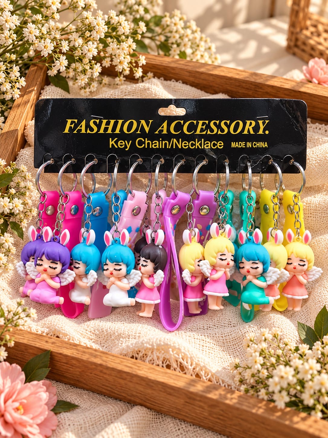 PVC rubber keychain (pack of 12)