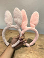 Cute Bunny Ear Plush Headbands – Soft Furry Rabbit Hairbands ( pack of 12)