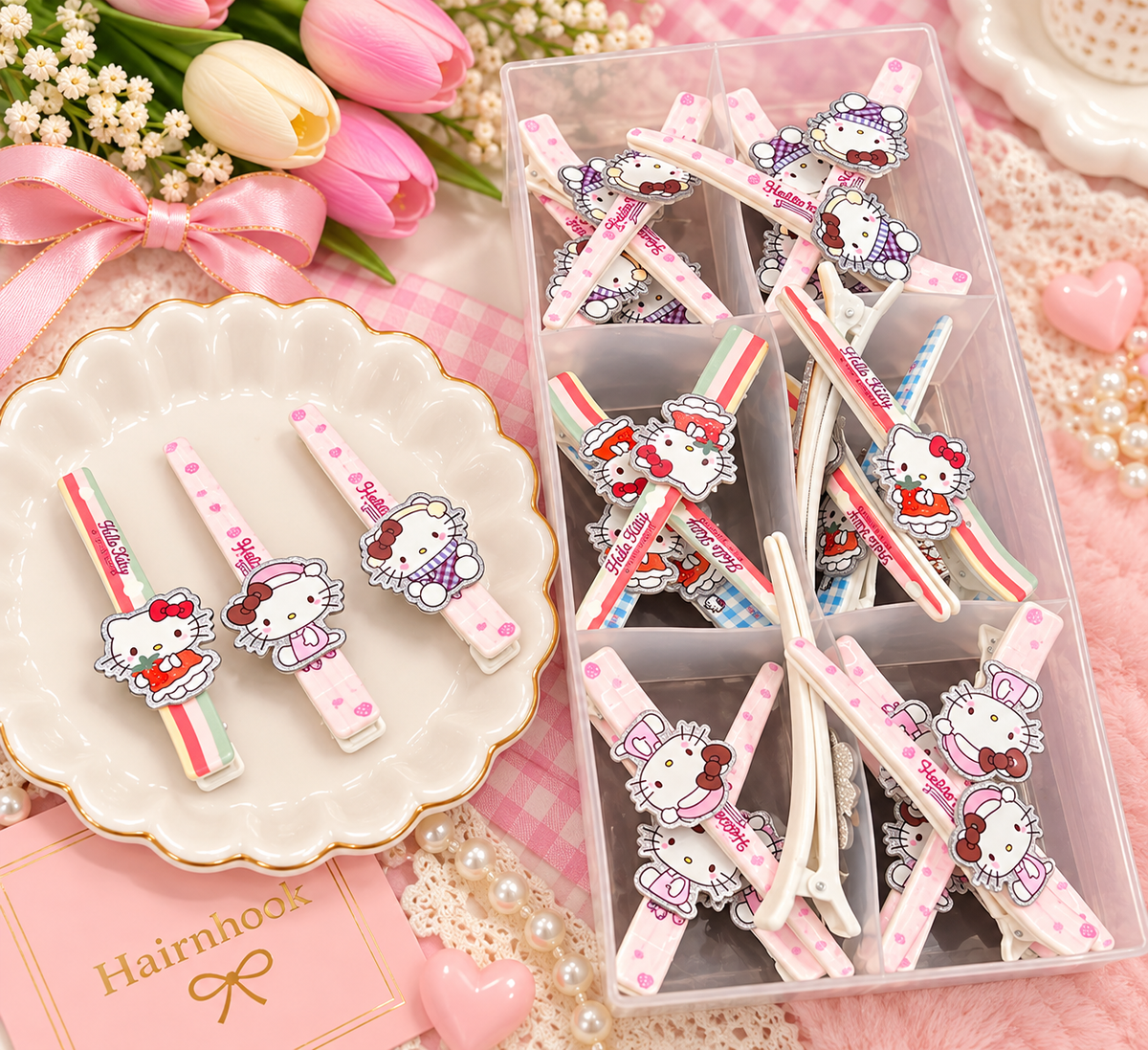 Hello Kitty Cartoon Hair Clip ❤️🎀🌸( pack of 10)
