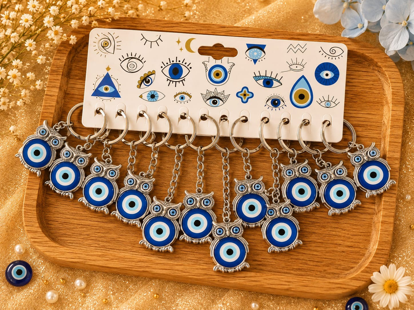 Premium evil eye keychain (pack of 12)