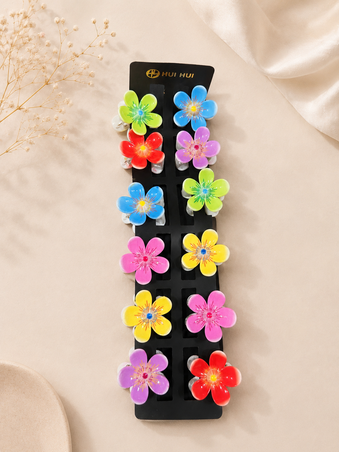 Premium flower hair claw ( pack of 12)