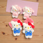 Cute Kitty Plush Hair Scrunchies – Soft Cartoon Character Hair Ties for Kids & Girls( pack of 12)