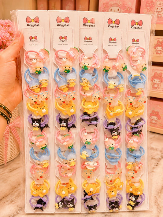Korean cute hairrubber band for kids(pack of 10 pair in one strip)