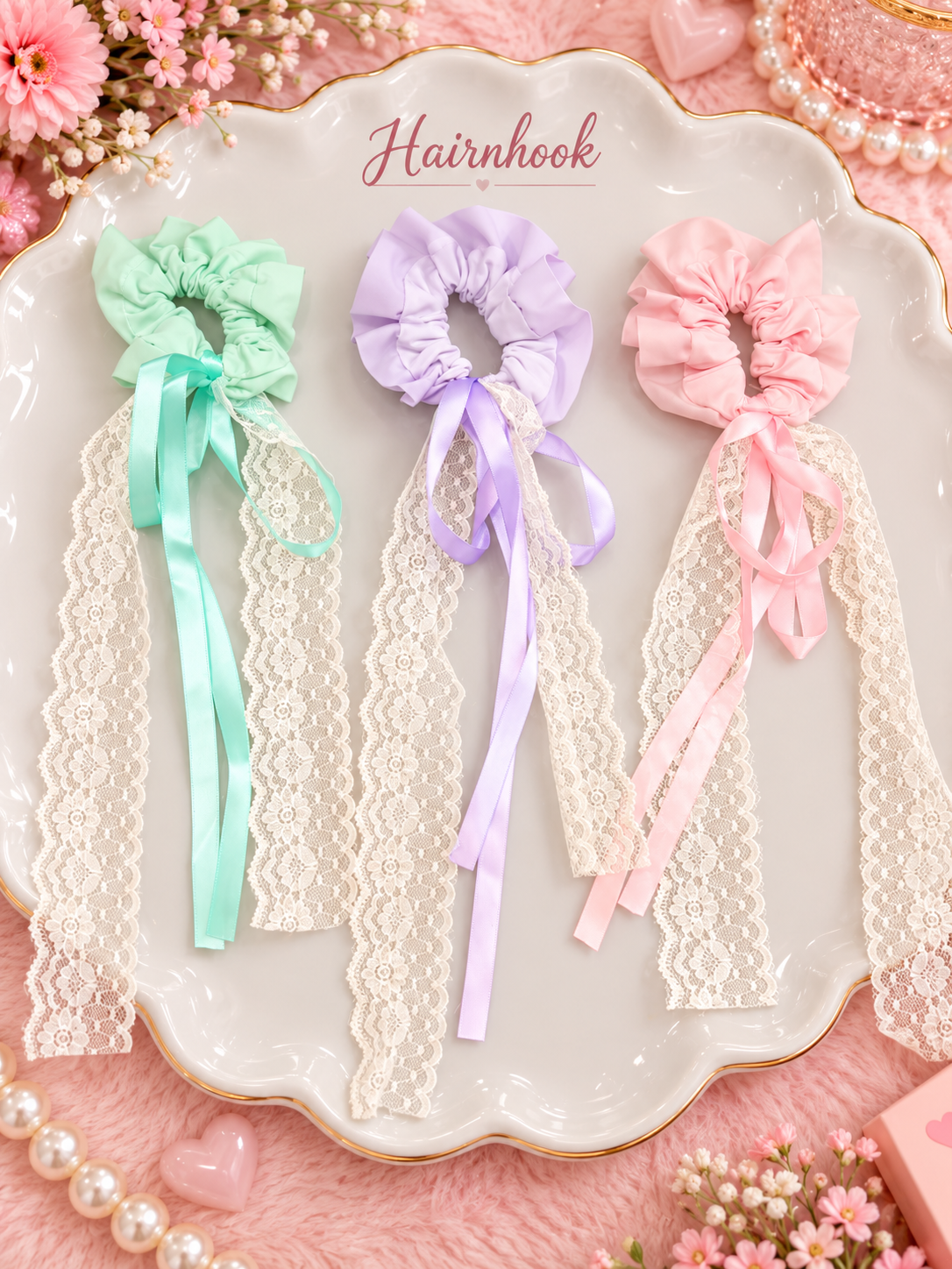 Korean premium scrunchie (pack of 12)
