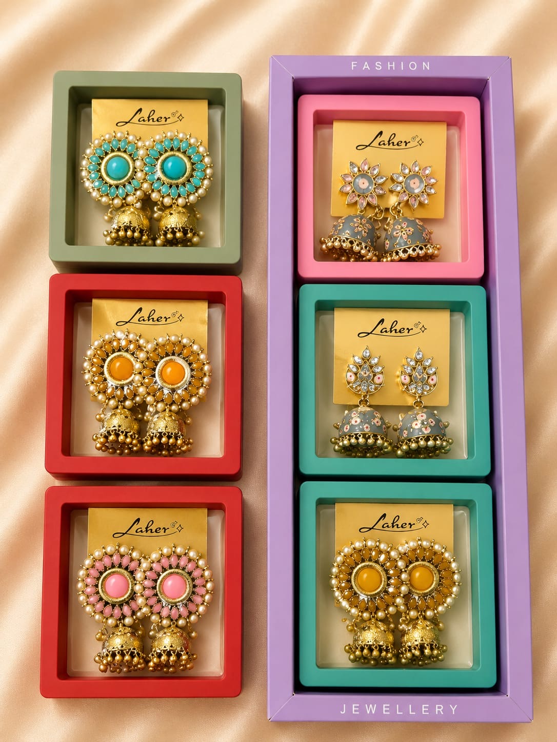 Indian style earrings for woman (pack of 6)