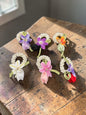 Pearl Beaded Floral Hair Ties – Korean Style Elegant Flower Ponytail Holders(pack of 12)