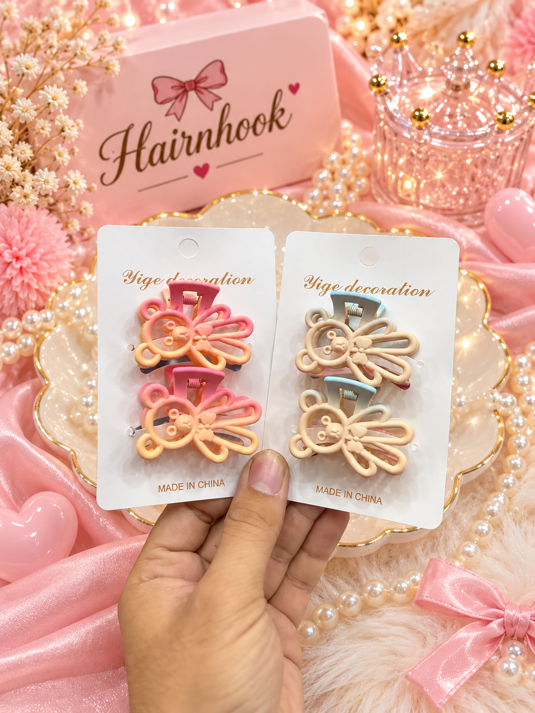 Korean 2 piece combo cluchter ( pack of 12 combo)