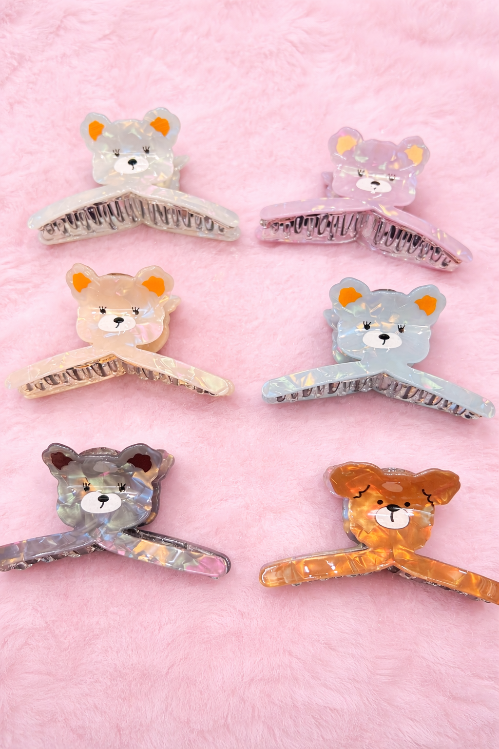 Premium Cute Cartoon Hair Claw Clips Set – Korean Aesthetic Anti-Slip Pastel Hair Accessories for Girls & Women( pack of 12)11cm