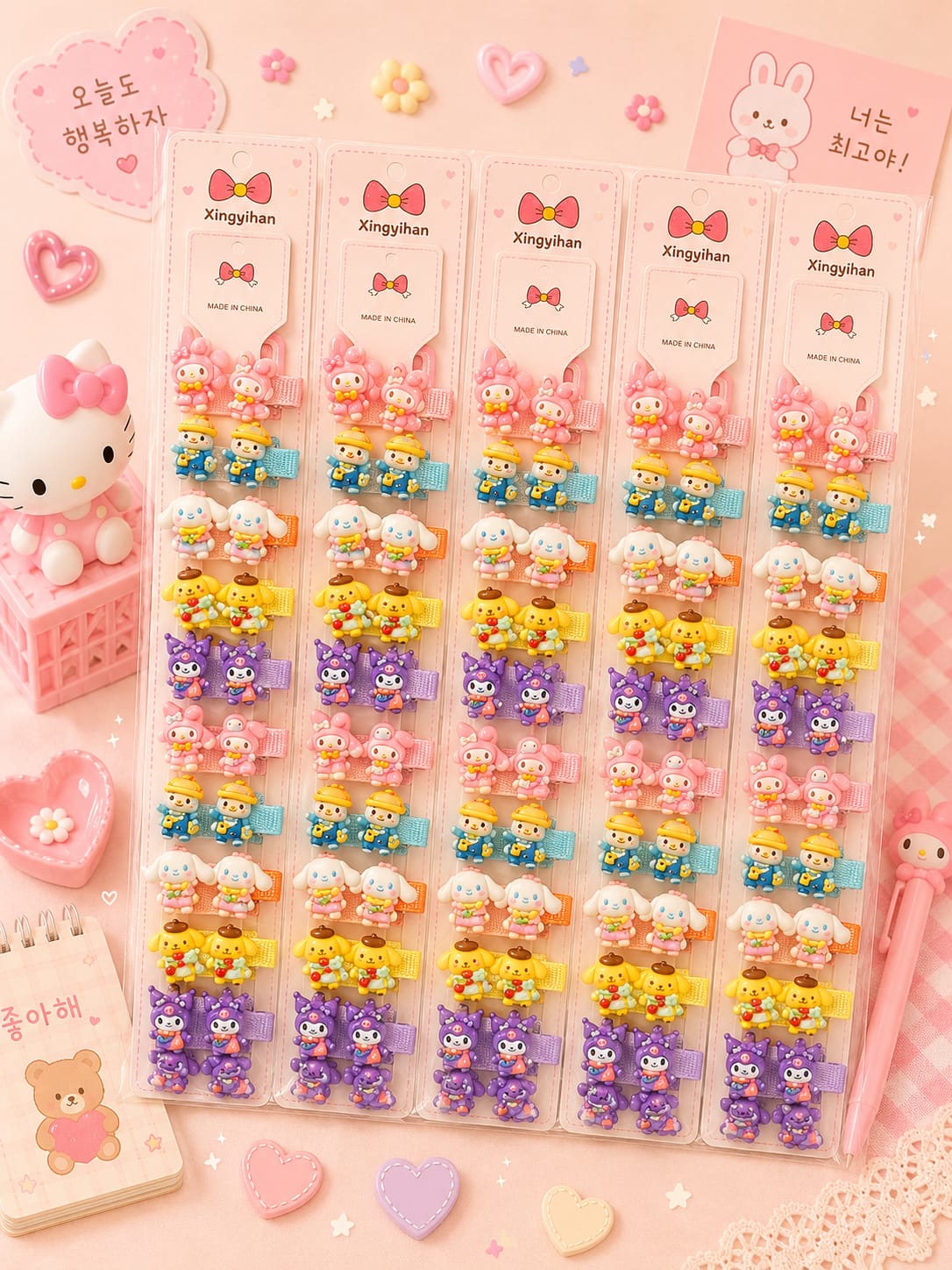 Korean premium hair clip for kids (pack of 10 pair in per strip)