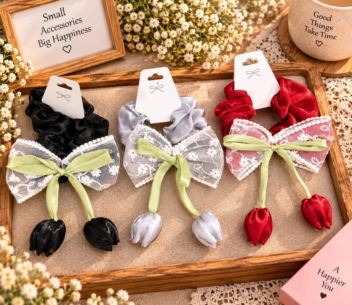 Korean premium scrunchie (pack of 12)