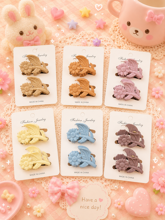 Korean 2 piece combo hair claw clip ( pack of 12 sets)