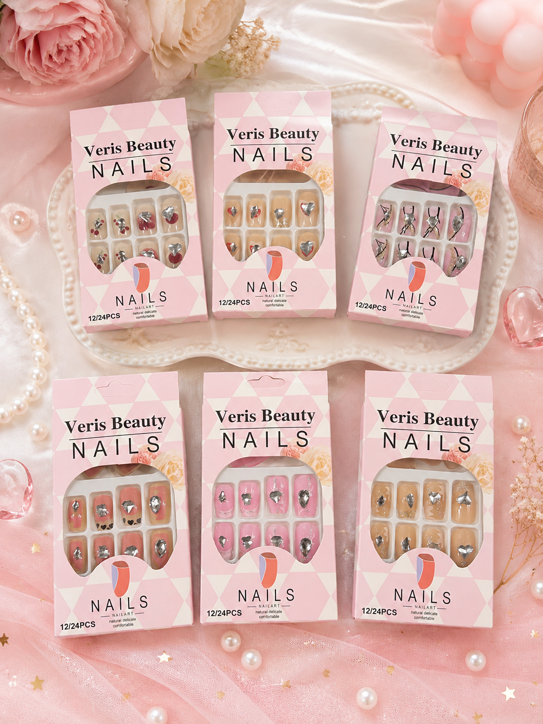 Korean premium quality nails ( pack of 12 sets)